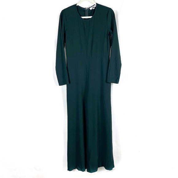 Adam‎ Lippes Green Jumpsuit Long Sleeve Wide Leg Crepe Career Casual Sz 6 - Picture 7 of 16